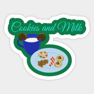 Christmas Cookies and Milk- Text Sticker